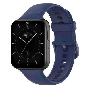 For OPPO Watch 3 Solid Color Soft Silicone Watch Band(Midnight Blue)