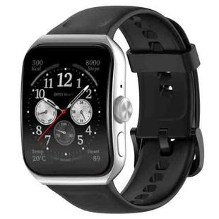 For OPPO Watch 3 Pro Solid Color Soft Silicone Watch Band(Black)