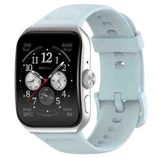 For OPPO Watch 3 Pro Solid Color Soft Silicone Watch Band(Light Blue)