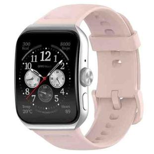 For OPPO Watch 3 Pro Solid Color Soft Silicone Watch Band(Light Pink)