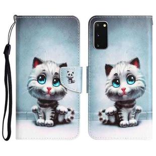 For Samsung Galaxy S20 Colored Drawing Leather Phone Case(Blue Eyes)