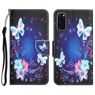 For Samsung Galaxy S20 Colored Drawing Leather Phone Case(Butterfly)