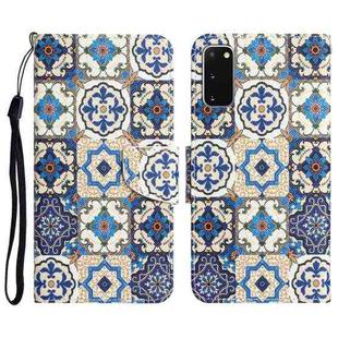 For Samsung Galaxy S20 Colored Drawing Leather Phone Case(Vintage Totem)