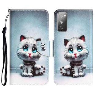 For Samsung Galaxy S20 FE Colored Drawing Leather Phone Case(Blue Eyes)