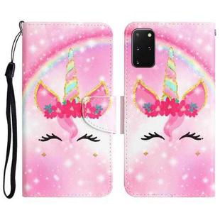 For Samsung Galaxy S20+ Colored Drawing Leather Phone Case(Unicorn)