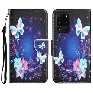 For Samsung Galaxy S20 Ultra Colored Drawing Leather Phone Case(Butterfly)