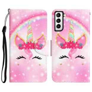 For Samsung Galaxy S21 5G Colored Drawing Leather Phone Case(Unicorn)
