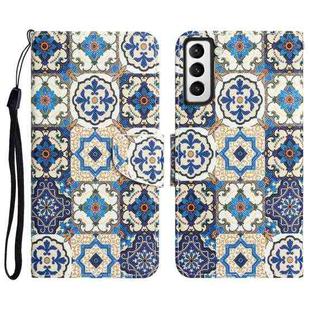 For Samsung Galaxy S22+ 5G Colored Drawing Leather Phone Case(Vintage Totem)