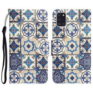 For Samsung Galaxy A21s Colored Drawing Leather Phone Case(Vintage Totem)