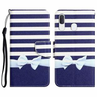 For Samsung Galaxy A40 Colored Drawing Leather Phone Case(Bow Knot)