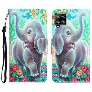 For Samsung Galaxy A42 Colored Drawing Leather Phone Case(Elephant)