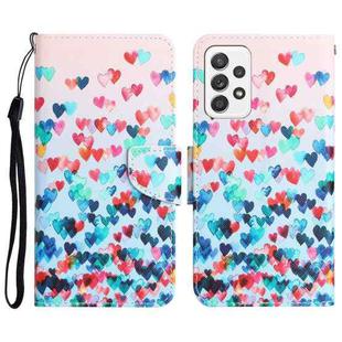 For Samsung Galaxy A72 5G / 4G Colored Drawing Leather Phone Case(Heart)