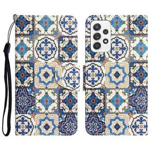 For Samsung Galaxy A73 5G Colored Drawing Leather Phone Case(Vintage Totem)