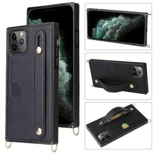 For iPhone 13 Crossbody Lanyard Shockproof Protective Phone Case(Black)