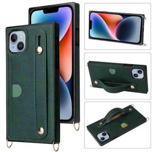 For iPhone 14 Plus Crossbody Lanyard Shockproof Protective Phone Case (Green)