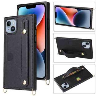 For iPhone 14 Plus Crossbody Lanyard Shockproof Protective Phone Case (Black)