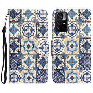 For Xiaomi Poco M4 Pro 5G Colored Drawing Leather Phone Case(Vintage Totem)