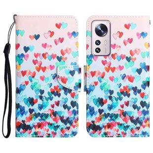 For Xiaomi 12 Lite Colored Drawing Leather Phone Case(Heart)