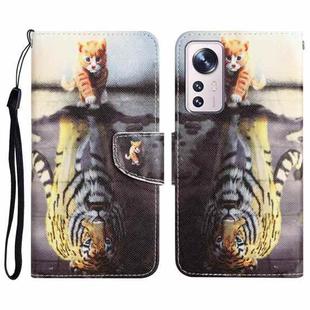 For Xiaomi 12 Lite Colored Drawing Leather Phone Case(Tiger)