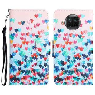 For Xiaomi Mi 10T Lite 5G Colored Drawing Leather Phone Case(Heart)