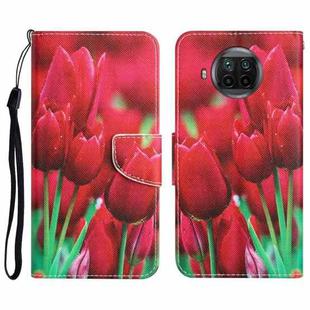 For Xiaomi Mi 10T Lite 5G Colored Drawing Leather Phone Case(Tulips)