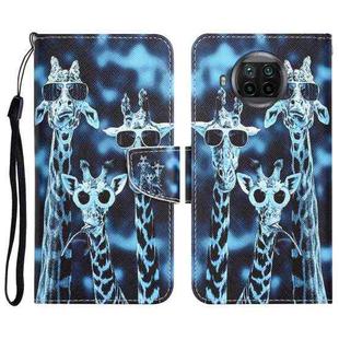 For Xiaomi Mi 10T Lite 5G Colored Drawing Leather Phone Case(Giraffes)