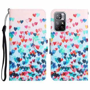 For Xiaomi Redmi Note 11 5G Colored Drawing Leather Phone Case(Heart)