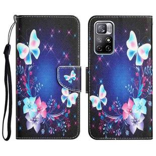 For Xiaomi Redmi Note 11 5G Colored Drawing Leather Phone Case(Butterfly)