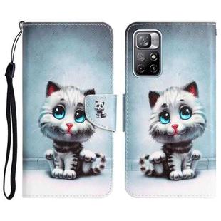 For Xiaomi Redmi Note 11 5G Colored Drawing Leather Phone Case(Blue Eyes)