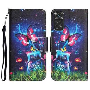 For Xiaomi Redmi Note 11 Global Colored Drawing Leather Phone Case(Bottle Butterfly)