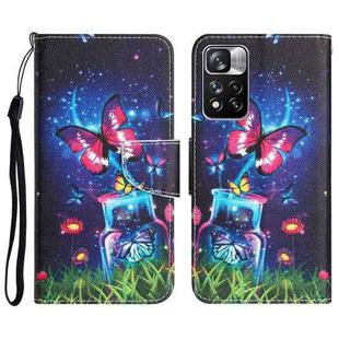 For Xiaomi Redmi Note 11 Pro 5G Colored Drawing Leather Phone Case(Bottle Butterfly)