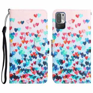 For Xiaomi Redmi Note 10 5G Colored Drawing Leather Phone Case(Heart)