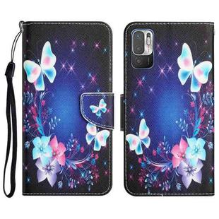 For Xiaomi Redmi Note 10 5G Colored Drawing Leather Phone Case(Butterfly)