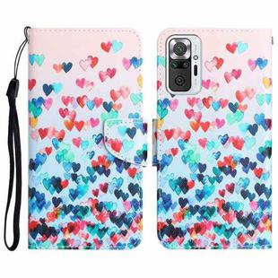 For Xiaomi Redmi Note 10 Pro 4G Colored Drawing Leather Phone Case(Heart)