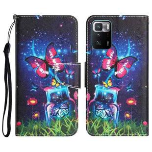 For Xiaomi Redmi Note 10 Pro 5G Colored Drawing Leather Phone Case(Bottle Butterfly)