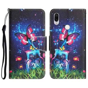 For Xiaomi Redmi Note 7 / 7 Pro Colored Drawing Leather Phone Case(Bottle Butterfly)