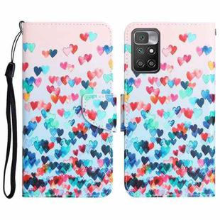 For Xiaomi Redmi 10 Colored Drawing Leather Phone Case(Heart)