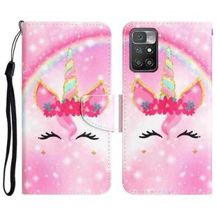 For Xiaomi Redmi 10 Colored Drawing Leather Phone Case(Unicorn)