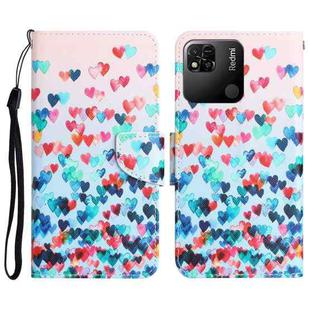 For Xiaomi Redmi 9C / 10A Colored Drawing Leather Phone Case(Heart)