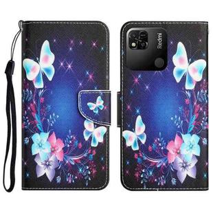 For Xiaomi Redmi 9C / 10A Colored Drawing Leather Phone Case(Butterfly)