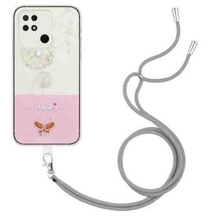 For Xiaomi Redmi 10A Bronzing Butterfly Flower TPU Phone Case with Lanyard(Dandelions)