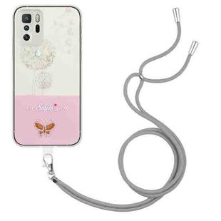 For Xiaomi Poco X3 GT Bronzing Butterfly Flower TPU Phone Case with Lanyard(Dandelions)