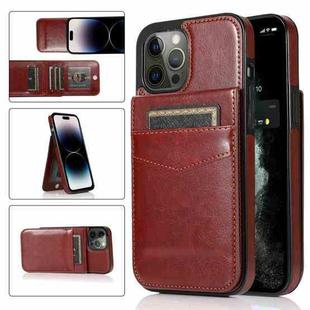 For iPhone 14 Pro Max Solid Color PC + TPU Protective Phone Case (Brown)