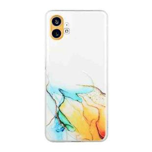 For Nothing Phone 1 Hollow Marble Pattern TPU Phone Case(Yellow)