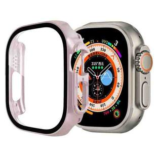 Tempered Glass Film PC Watch Case For Apple Watch Ultra 49mm / Apple Watch Ultra 2 49mm(Rose Gold)