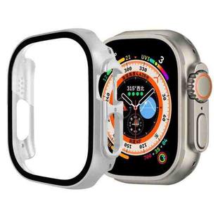Tempered Glass Film PC Watch Case For Apple Watch Ultra 49mm / Apple Watch Ultra 2 49mm(Silver)