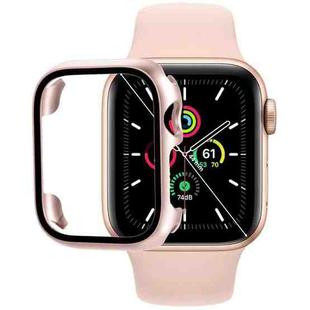 Tempered Glass Film PC Watch Case For Apple Watch Series SE 3&SE 2&6&SE&5&4 40mm(Rose Gold)