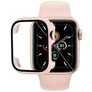 Tempered Glass Film PC Watch Case For Apple Watch Series SE 3&SE 2&6&SE&5&4 40mm(Pink)
