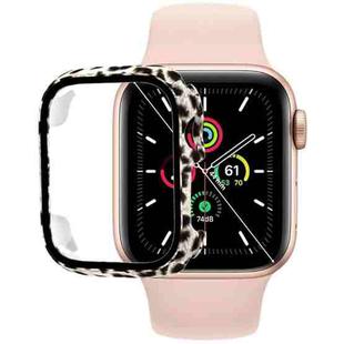 Tempered Glass Film PC Watch Case For Apple Watch Series SE 3&SE 2&6&SE&5&4 44mm(Leopard Print)