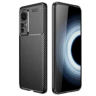 For Xiaomi Redmi K50 Ultra / Xiaomi 12T / 12T Pro Carbon Fiber Texture Shockproof TPU Phone Case(Black)